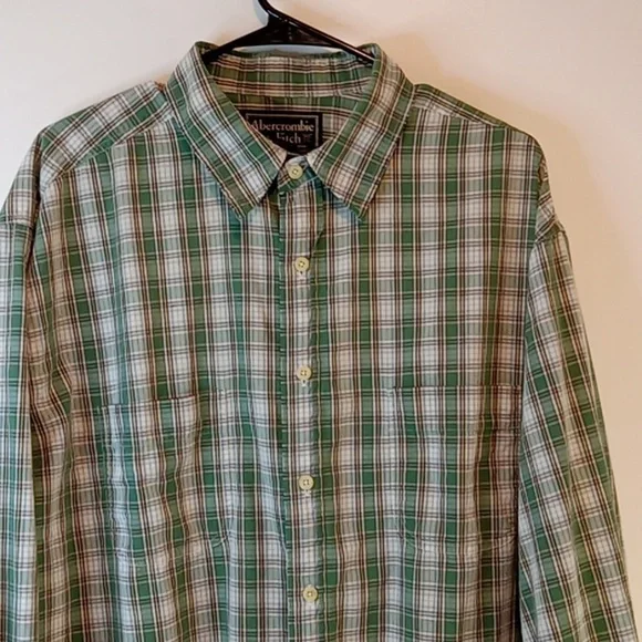 Abercrombie & Fitch Button Down Long Sleeve Shirt 100% Cotton Men's Sz XL NICE! - Picture 5 of 12